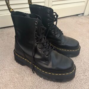 Dr. Martens Black Leather Platform Boots